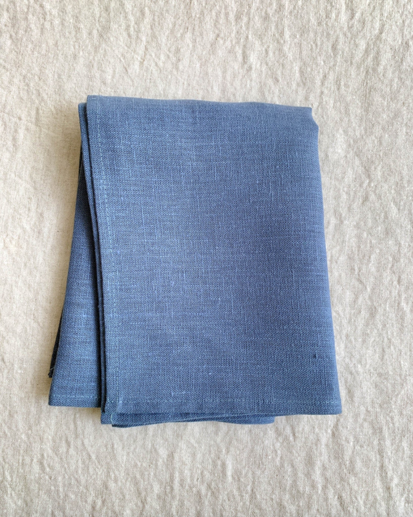 Thick Linen Tea Towel, Blue