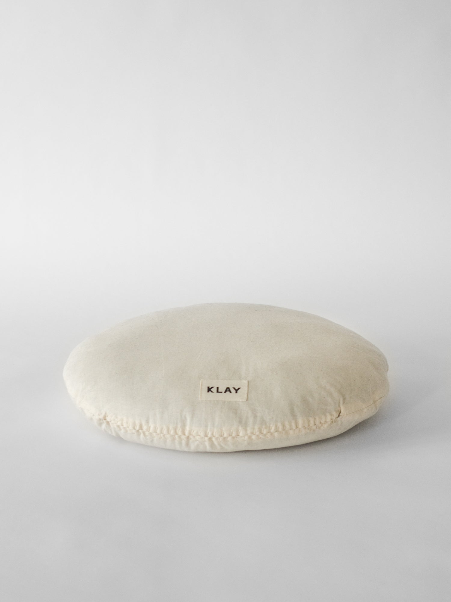 SALE Disc Squab Cushion, 'Plum/ Straw' Plaid