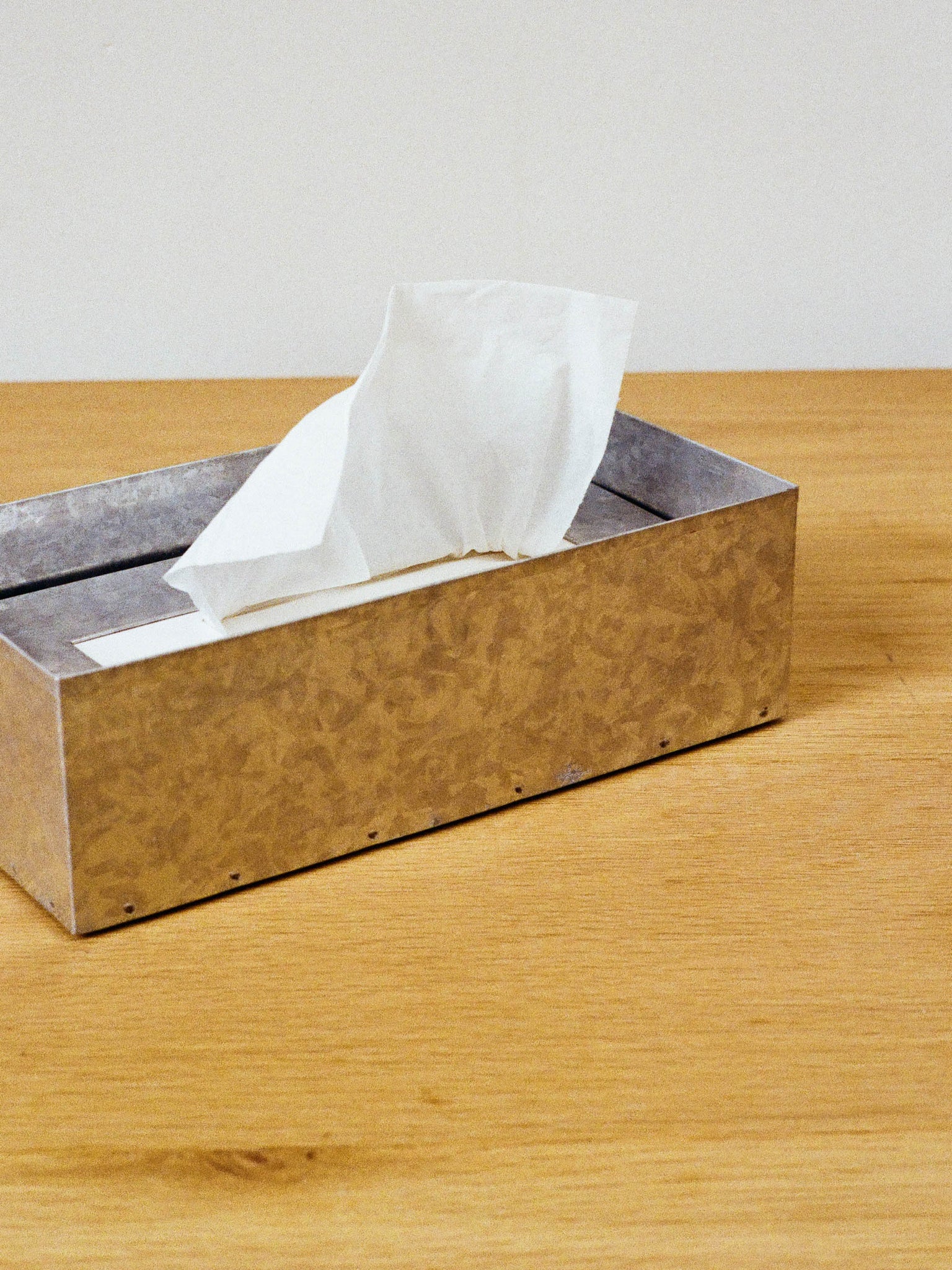 Galvanised Tissue Box, Fog Linen
