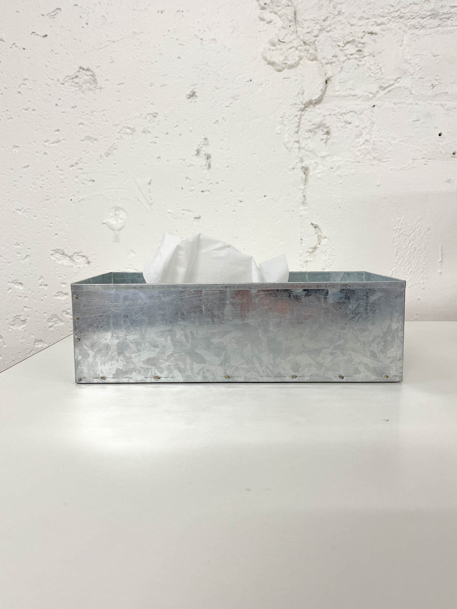 Galvanised Tissue Box, Fog Linen